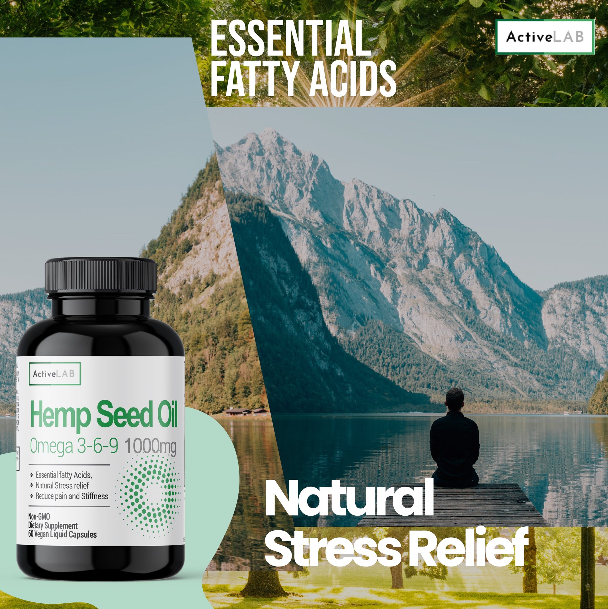 Hemp Oil Capsules | 30,000 mg Per Bottle | Max Potency | Non-GMO, Gluten Free, Vegetarian